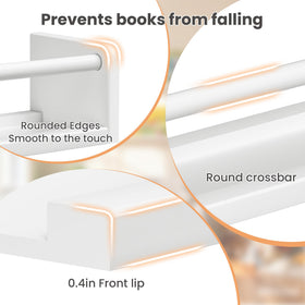 Upsimples raised front lip 0.4-inch keeps books upright during daily reading.