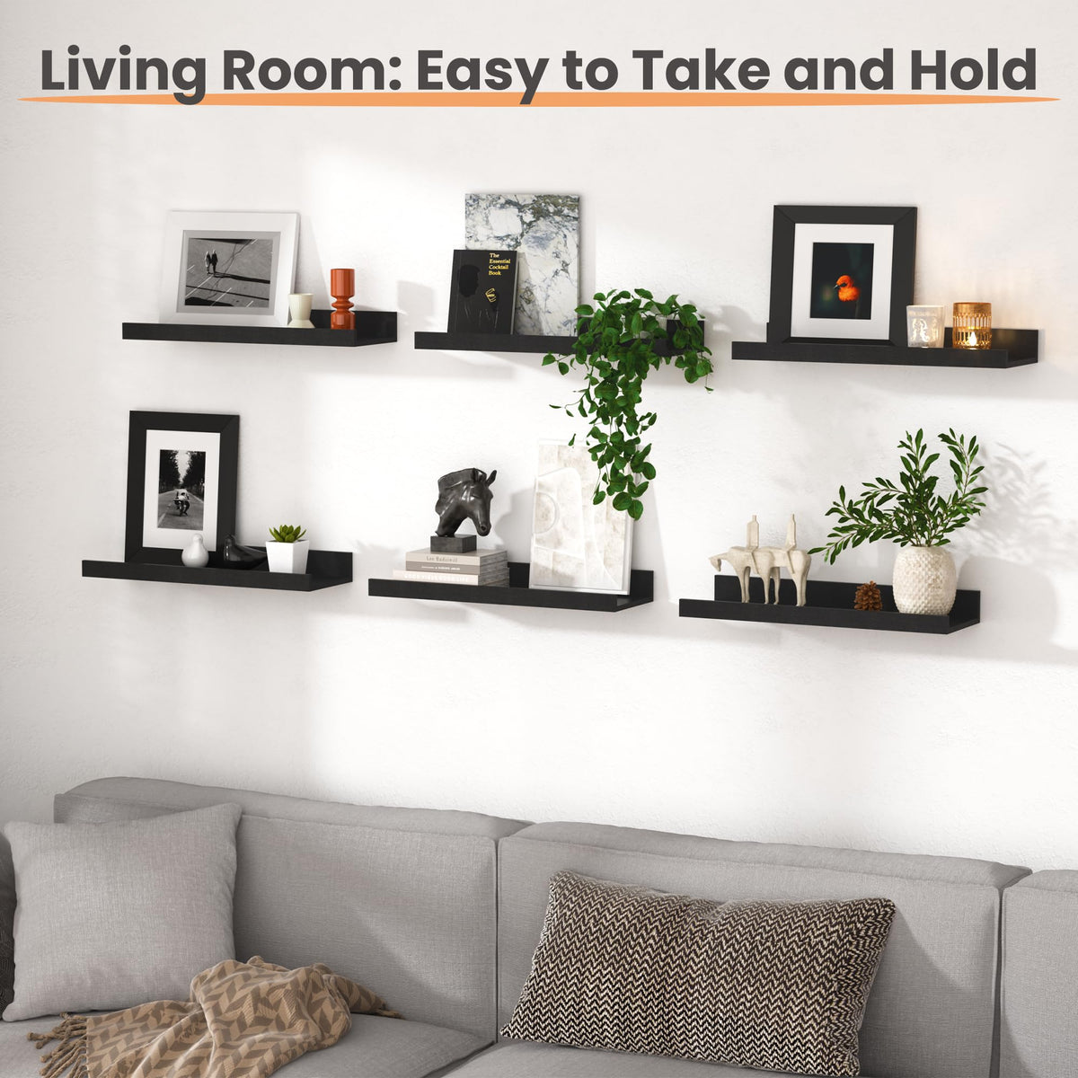 upsimples six-shelf set maximizes wall space and display options