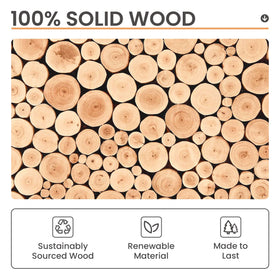 Upsimples solid wood frame close-up highlighting natural grain detail for rustic nursery decor.