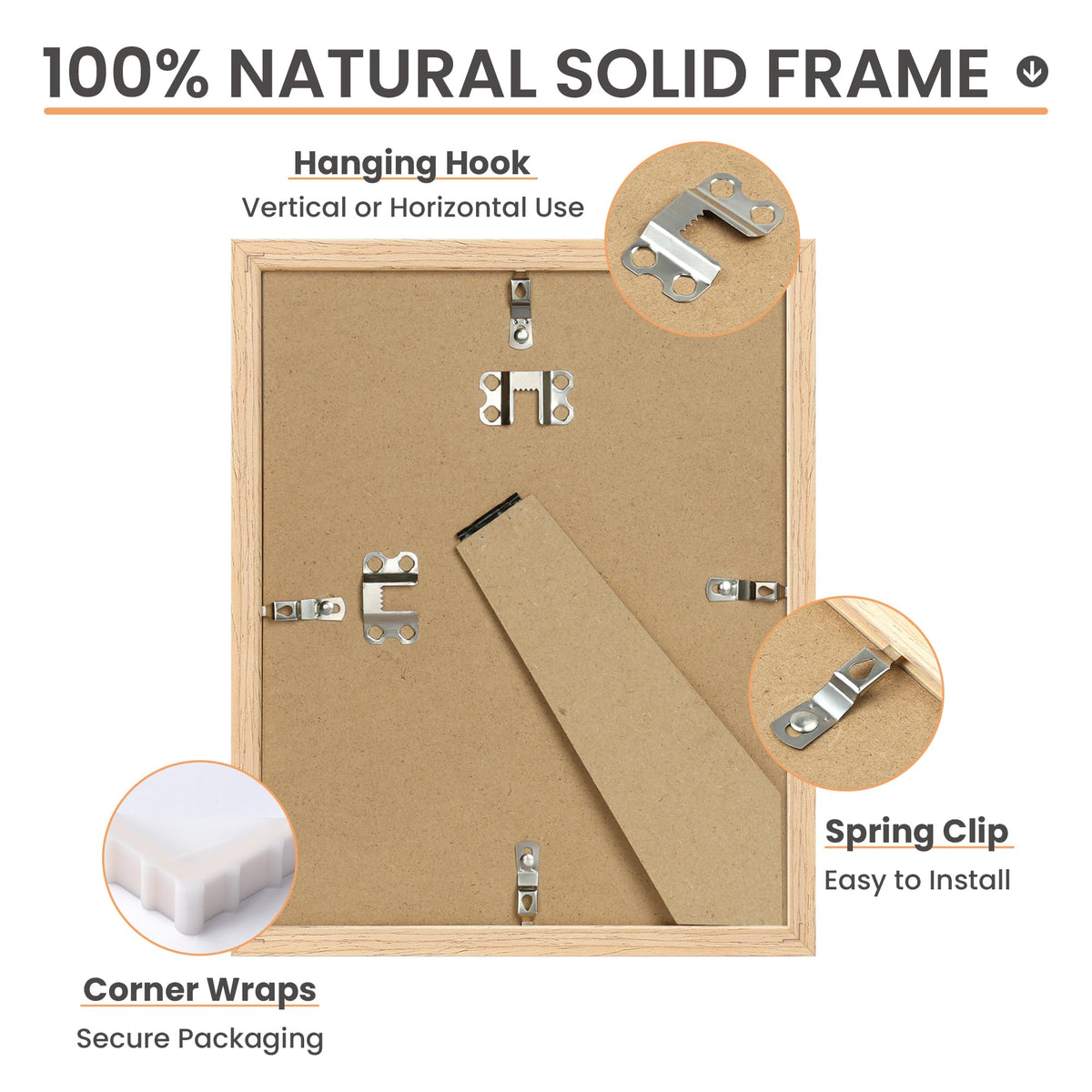 upsimples solid wood frame grain texture adds warmth to room