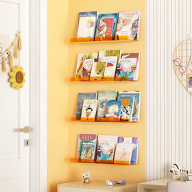 upsimples sturdy acrylic floating shelf supports up to 8.8 pounds.