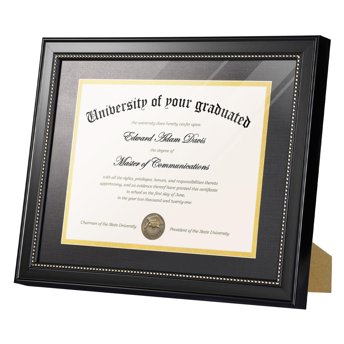 upsimples frame supports vertical or horizontal display on wall or table