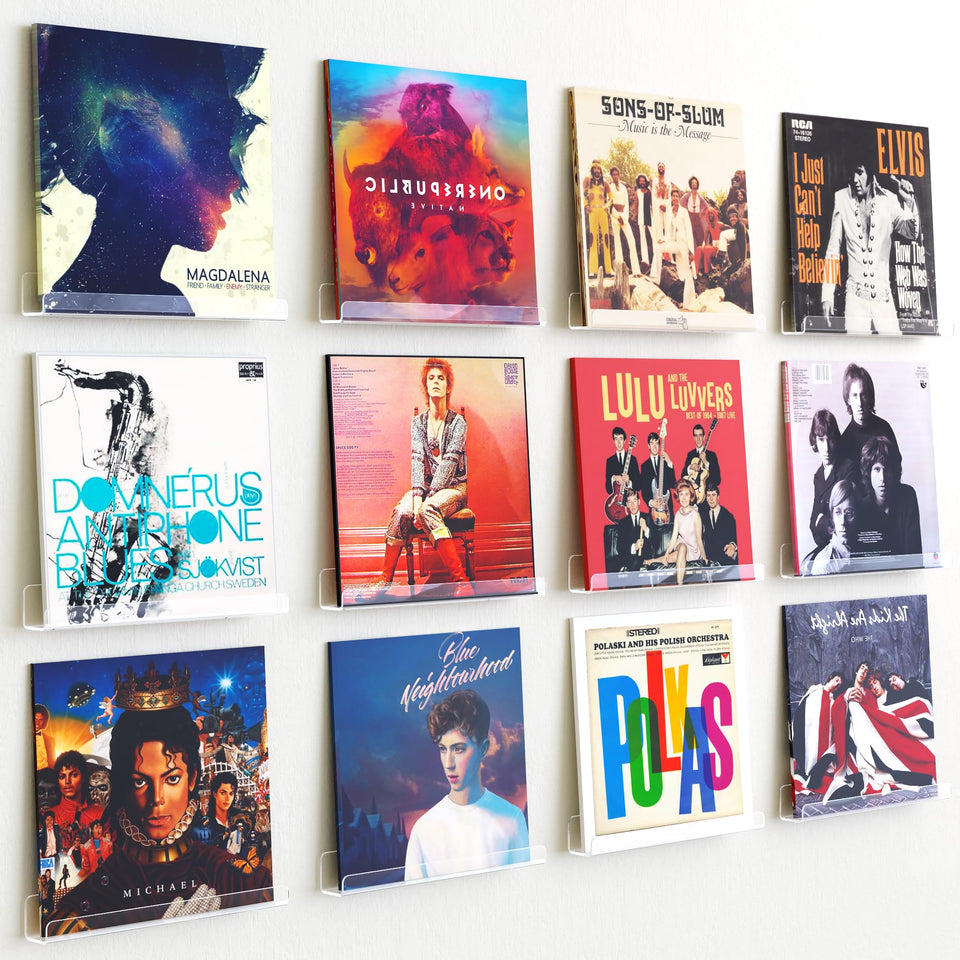 Upsimples vinyl wall mount 12in displays records as floating art.
