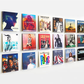 upsimples vinyl wall shelf 12-inch clear acrylic showcases albums with an elegant floating display