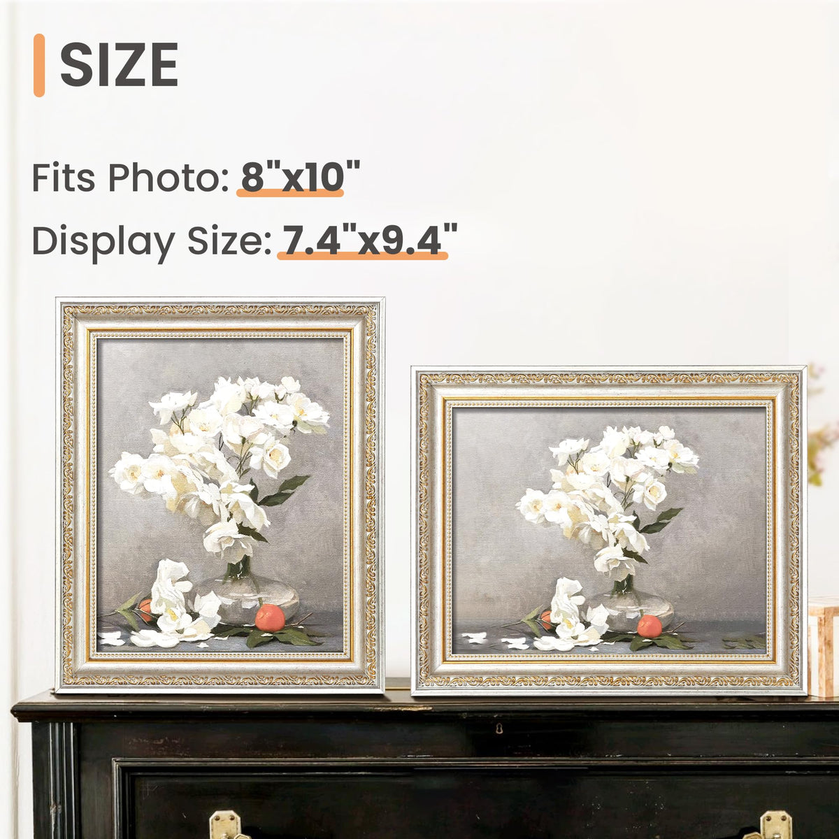 Upsimples ornate wall frame with hanging hooks for easy wall display