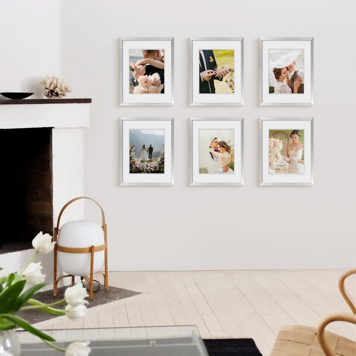 Upsimples wall gallery display 11x14 without mat for clean, modern arrangement.