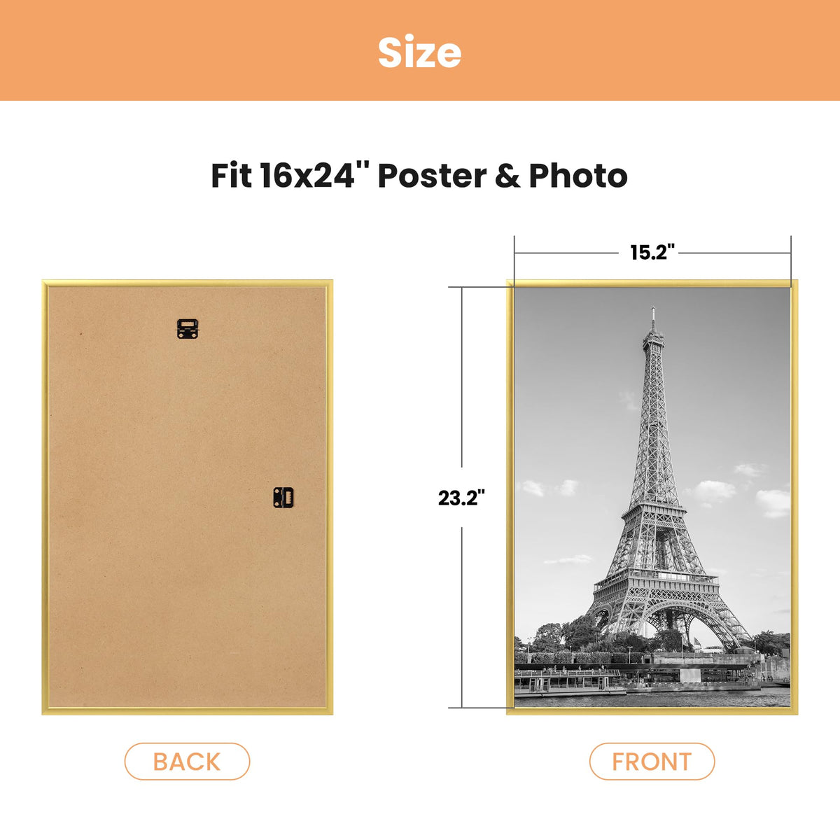 Upsimples frame on wall displaying photos and prints.