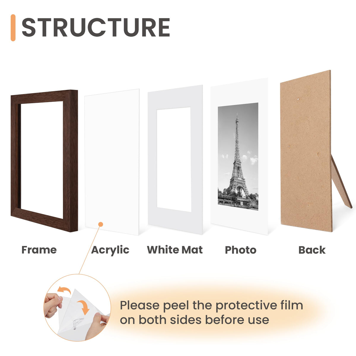 Upsimples frames suitable for wall or tabletop display versatility