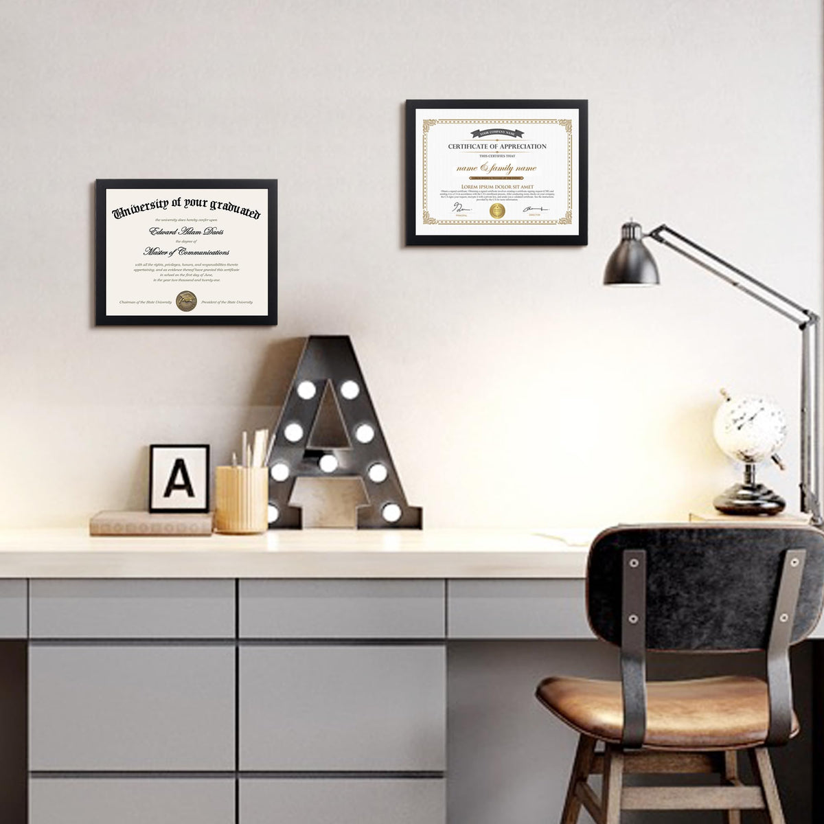 upsimples versatile 8.5x11 frame for wall or tabletop display