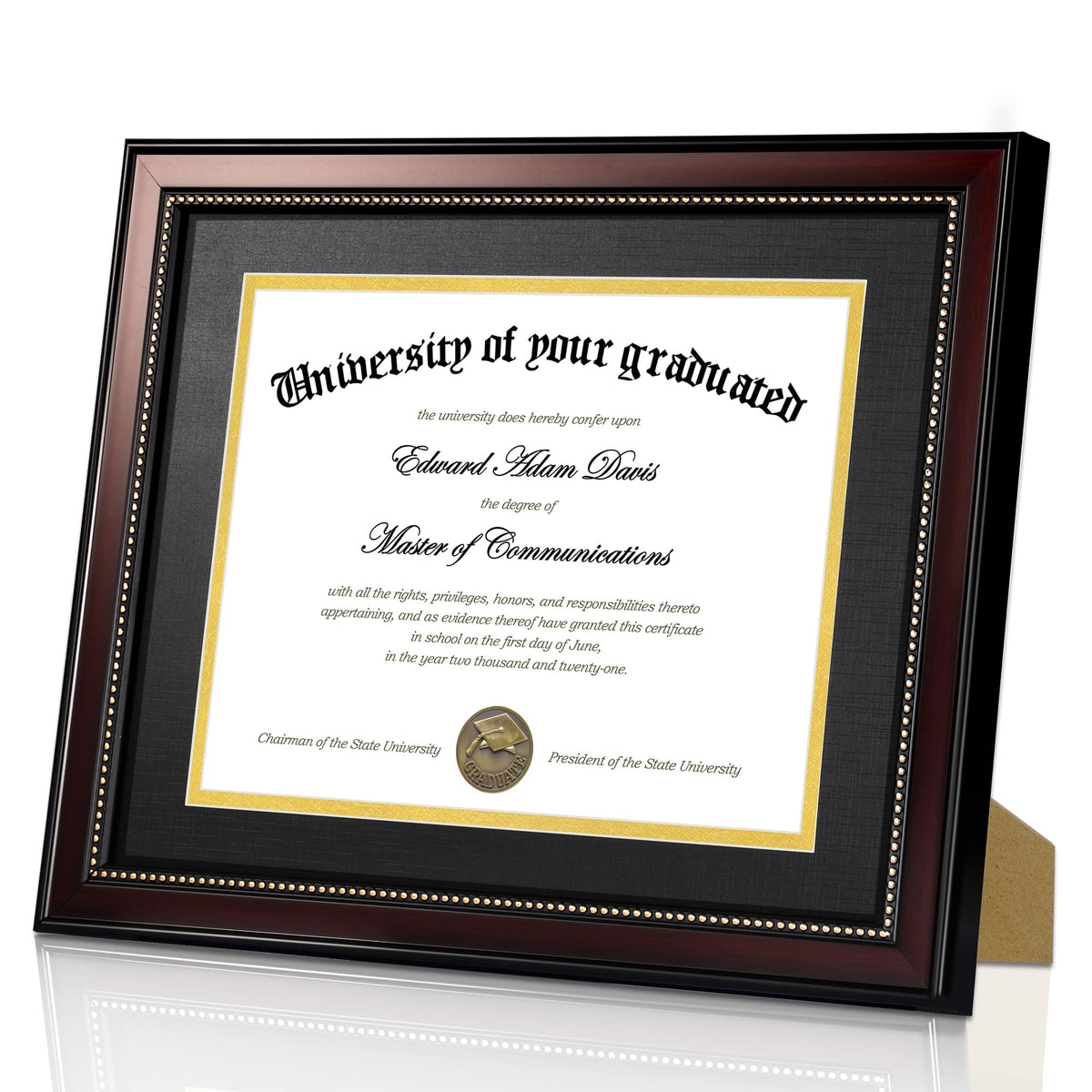 upsimples wall or tabletop diploma frame for versatile placement