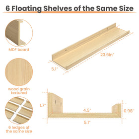 Upsimples wood wall shelves with polished edges for secure organizing