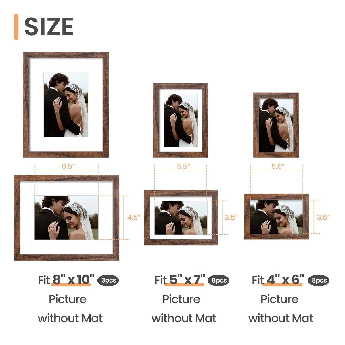 Upsimples wooden frames with a clear plastic cover protect memories without glass risk.