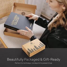 Upstart Decor Elegant Linen 3-book set fully assembled surface ready for display.