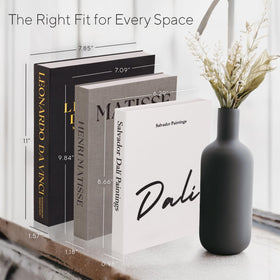 Upstart Decor Elegant Linen 3-book set side view highlights textured finishes for depth.