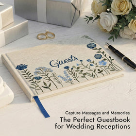 Upstart Decor our guests pages with floral borders for clear sign-ins.