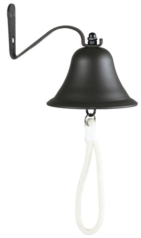 Upstreet large cast iron dinner bell mounted on wall for outdoor or indoor use.