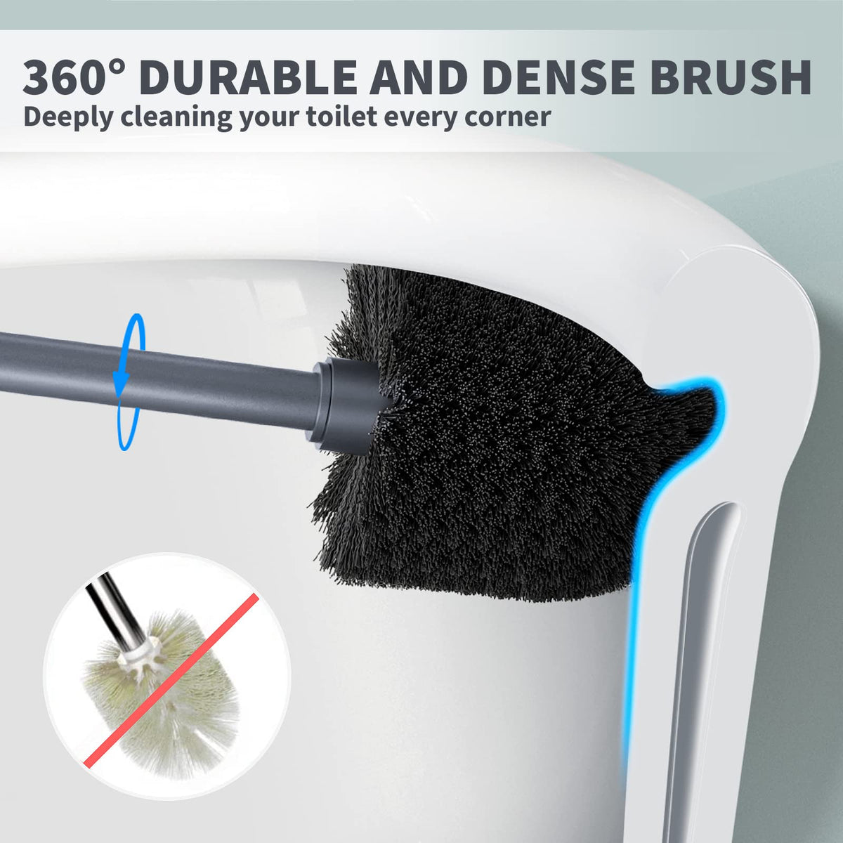 Uptronic 16-inch long-handle brush reaches deep, reducing splashback during cleaning.