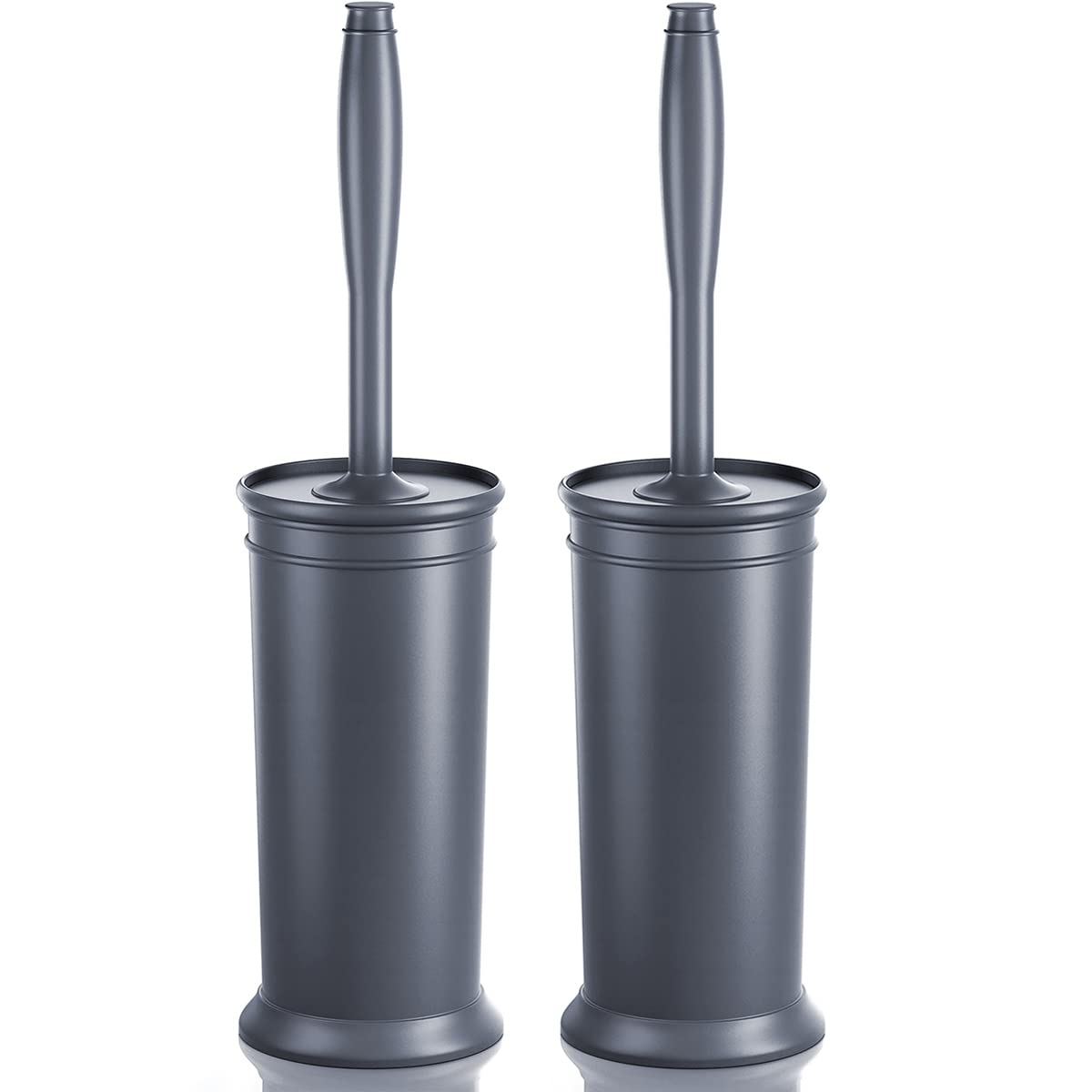 Uptronic 2-pack toilet brush with holder conceals head for tidy, stylish bathrooms.