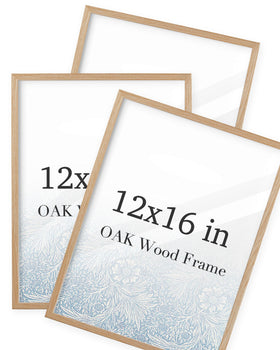 UPWOIGH 12x16 oak frame set in a three-pack for cohesive wall art display.