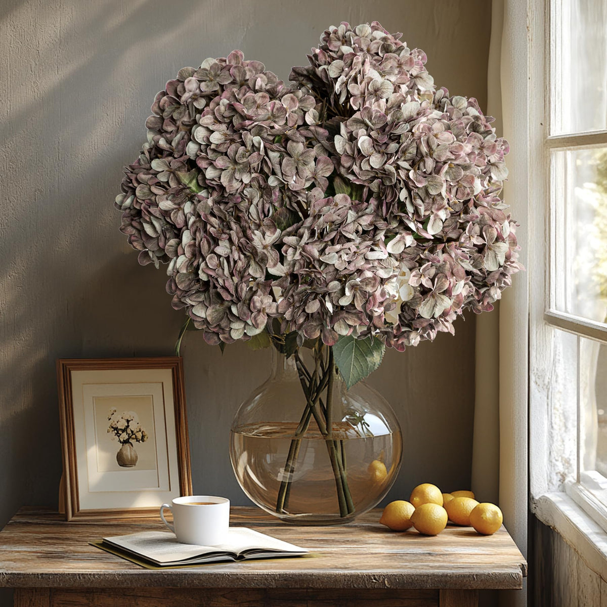 Uqueeten hydrangea heads brown bulk bouquet for fall decor