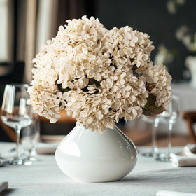 Uqueeten hydrangea heads white 8-piece set for stylish table centerpieces.