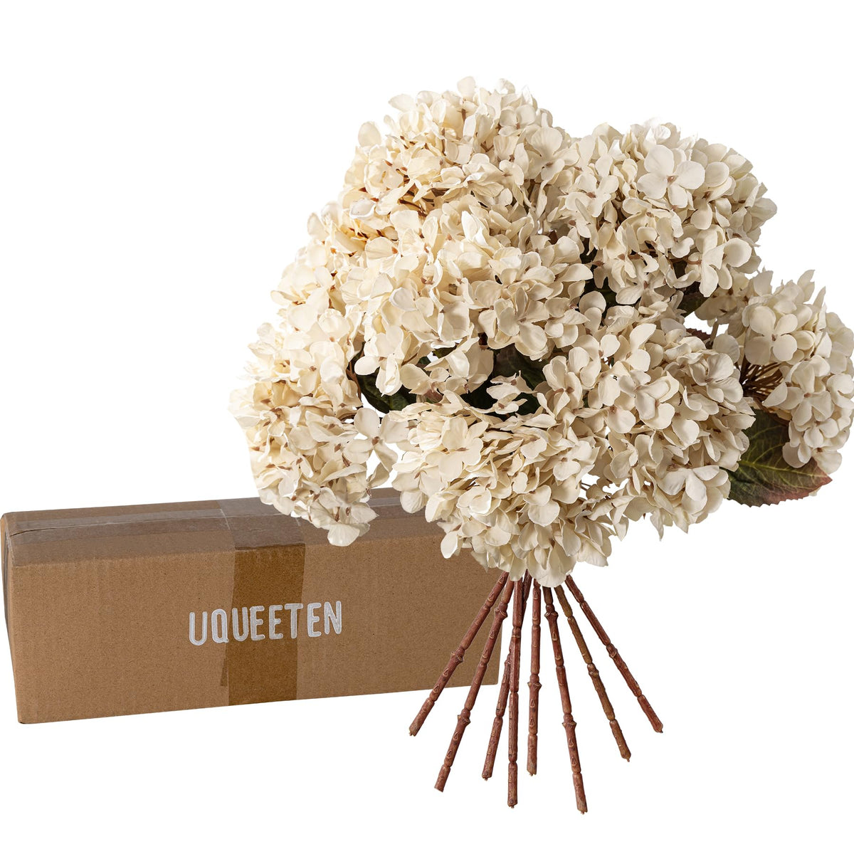 Uqueeten hydrangea packaging ships compact; easy to arrange on arrival.