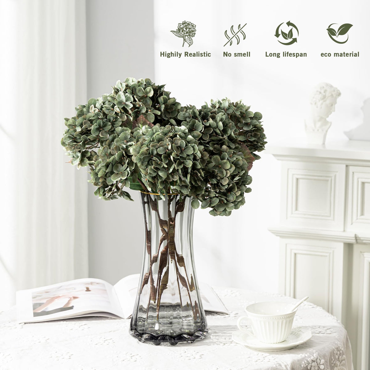 Stems reach 15.75 inches, enabling versatile placements in rooms or offices.