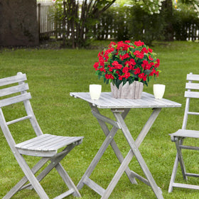 Uqueeten red impatiens offer color-rich accent without watering.