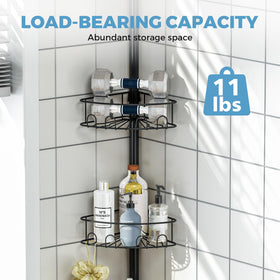 Urackify hidden hook stores loofahs, razors, and bath accessories neatly.
