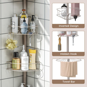 Urackify adjustable corner shelves maximize vertical space for taller bottles.