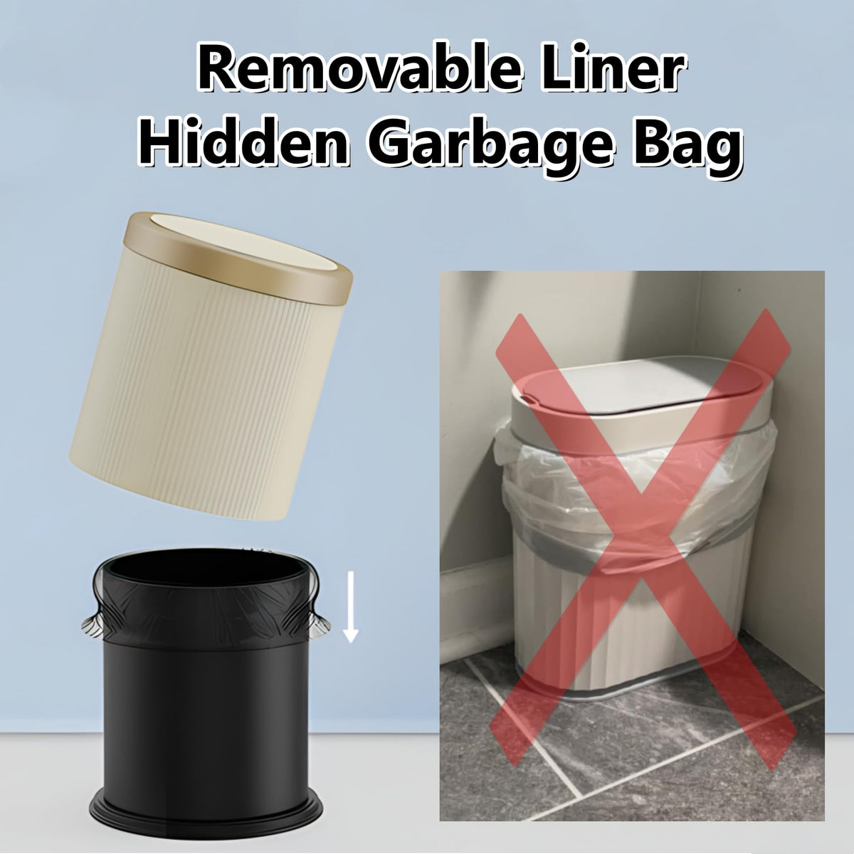 URALFA lid opens automatically via motion sensor for hygienic disposal