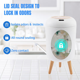 URALFA white trash bin with modern design complements any room