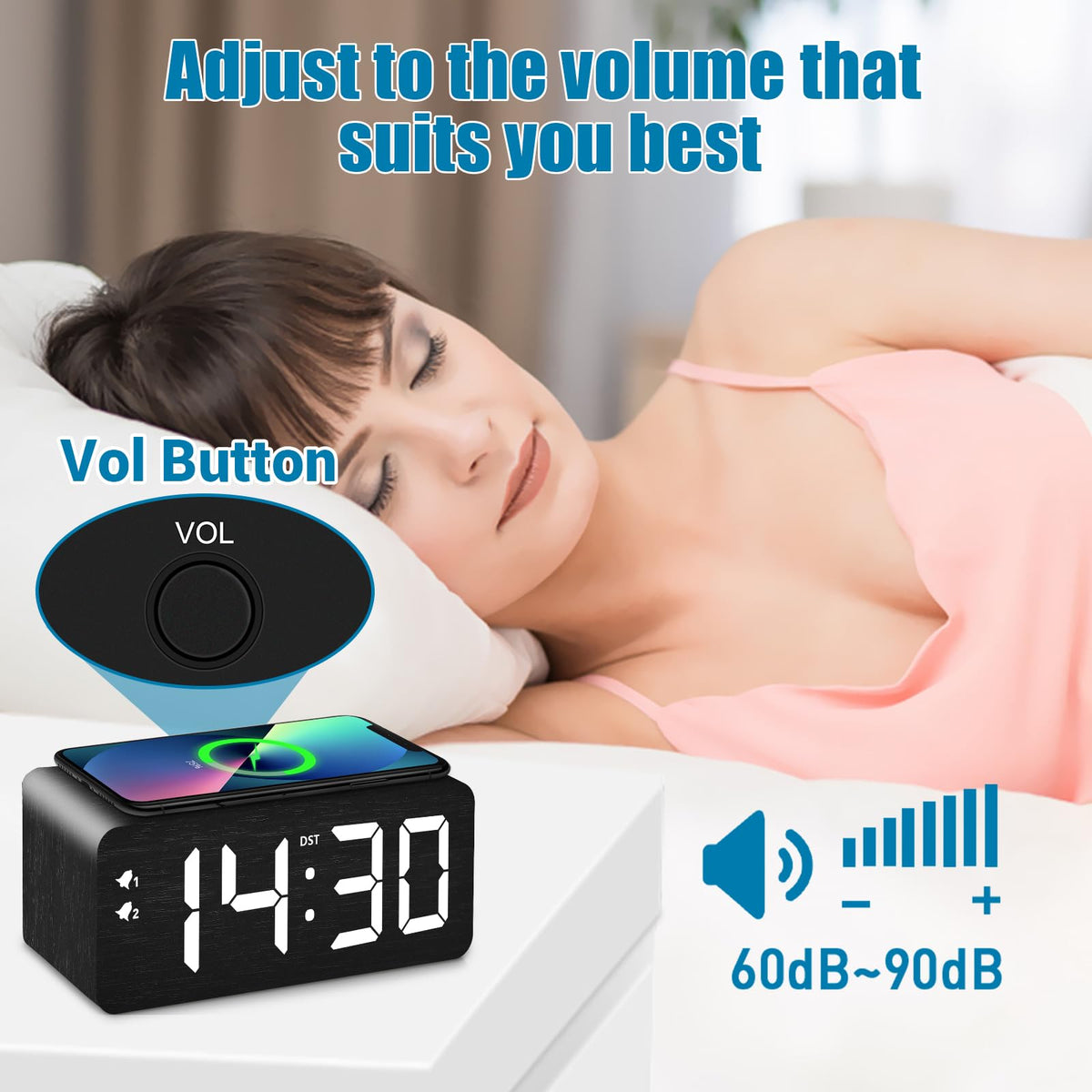 URAYCO bedside clock ideal for nightstands and compact desks.