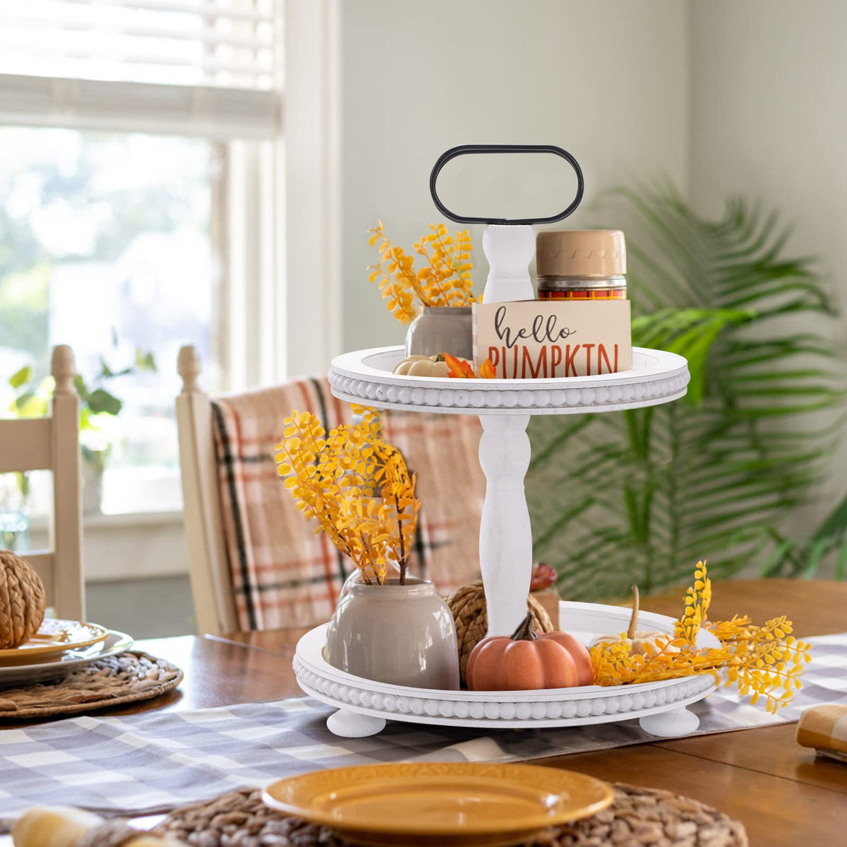 Urban Deco top tray at 9.25 inches, balanced two-tier layout