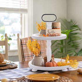 Urban Deco top tray at 9.25 inches, balanced two-tier layout