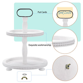 Urban Deco white retro finish tray adds rustic centerpiece charm