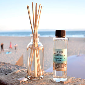 Urban Naturals Ocean Mist diffuser setup creates ambient fragrance without flames.