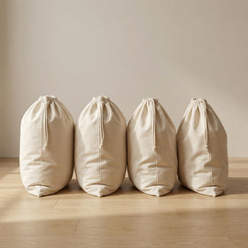 Urban Villa drawstring closure keeps contents secure during transit.