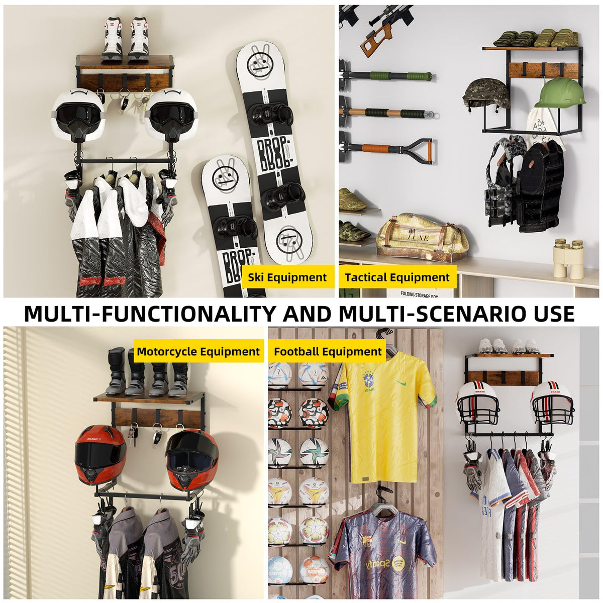 Urban Deco wall mount saves floor space in entryways and garages