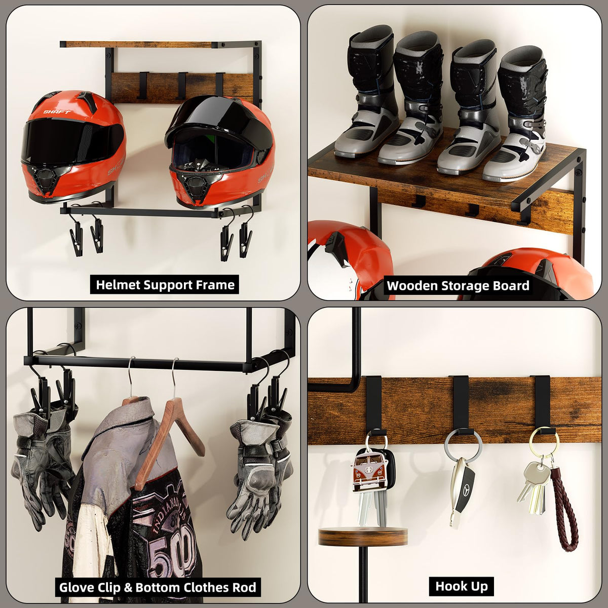 Urban Deco wooden dividers and top shoe shelf add utility