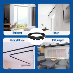 UrbanRed cut to size curtain track for a precise fit.