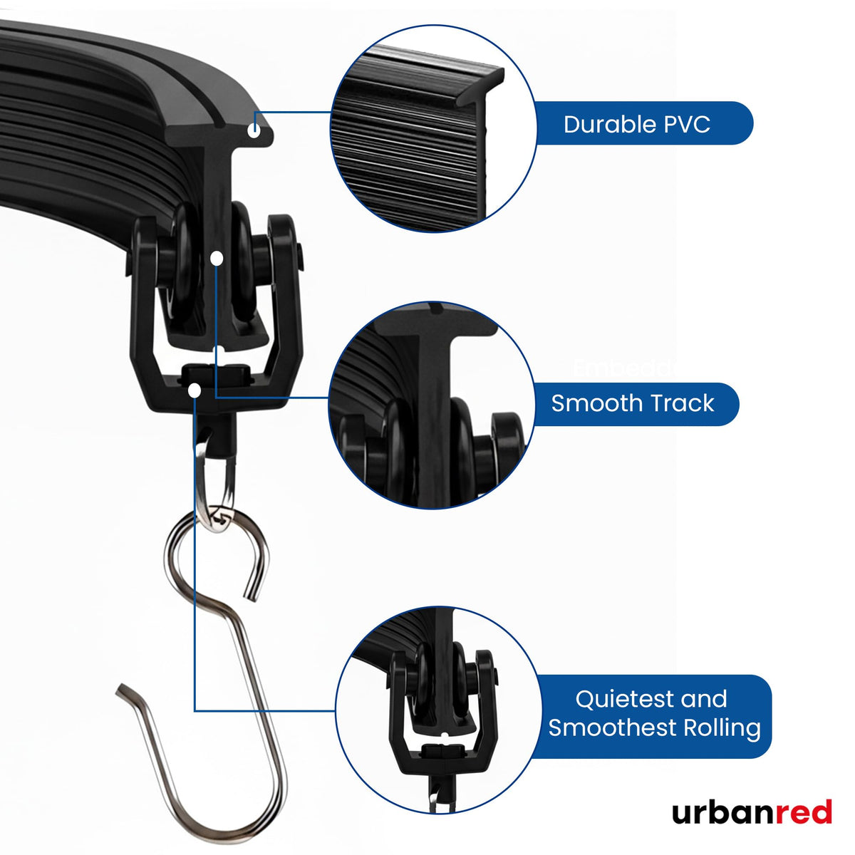 UrbanRed end caps and brackets secure a clean edge.