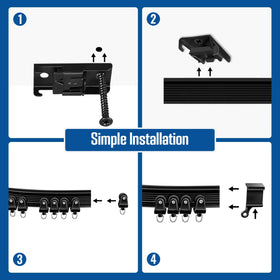 UrbanRed track rollers and hooks enable smooth curtain movement.