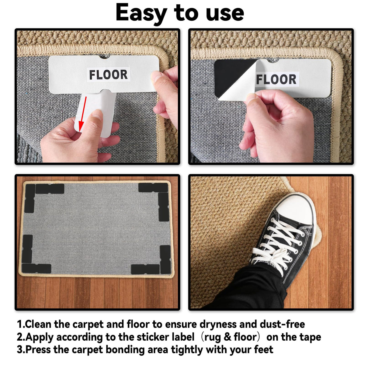 Urdar Brunnr reusable rug tape cleans and reuses after drying