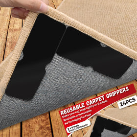 Urdar Brunnr rug gripper adhesion strip secures rug corners on hardwood floors
