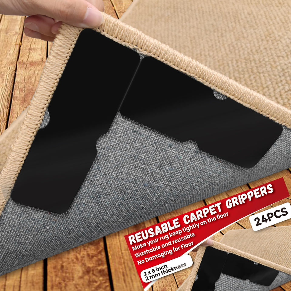 Urdar Brunnr rug gripper adhesion strip secures rug corners on hardwood floors