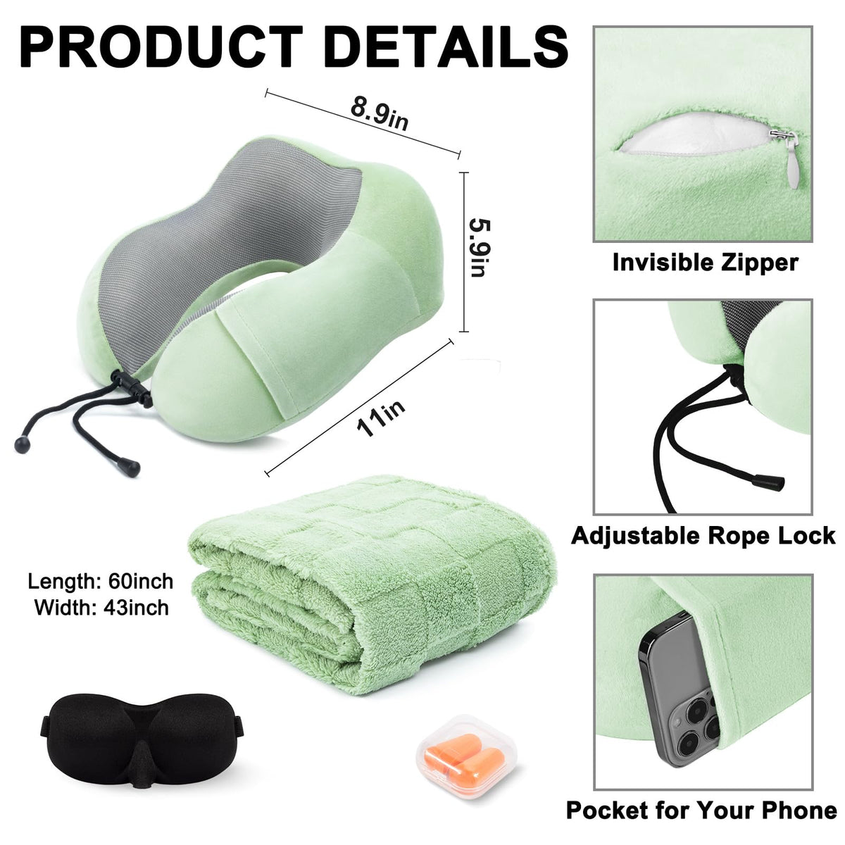 urnexttour duffel bag clip keeps pillow and blanket secured on luggage