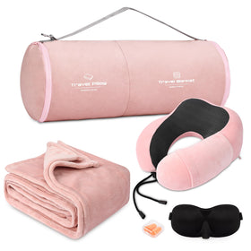 urnexttour travel pillow memory foam pink provides ergonomic neck support for travel comfort.