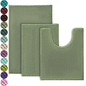 Urvoix 3-piece set small rug 17x24 with plush feel and fast moisture absorption.