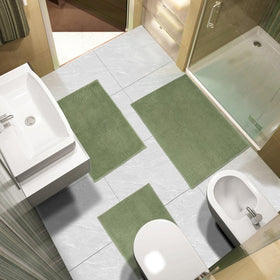 Urvoix toilet rug 20x24 U-shape delivers secure non-slip footing.